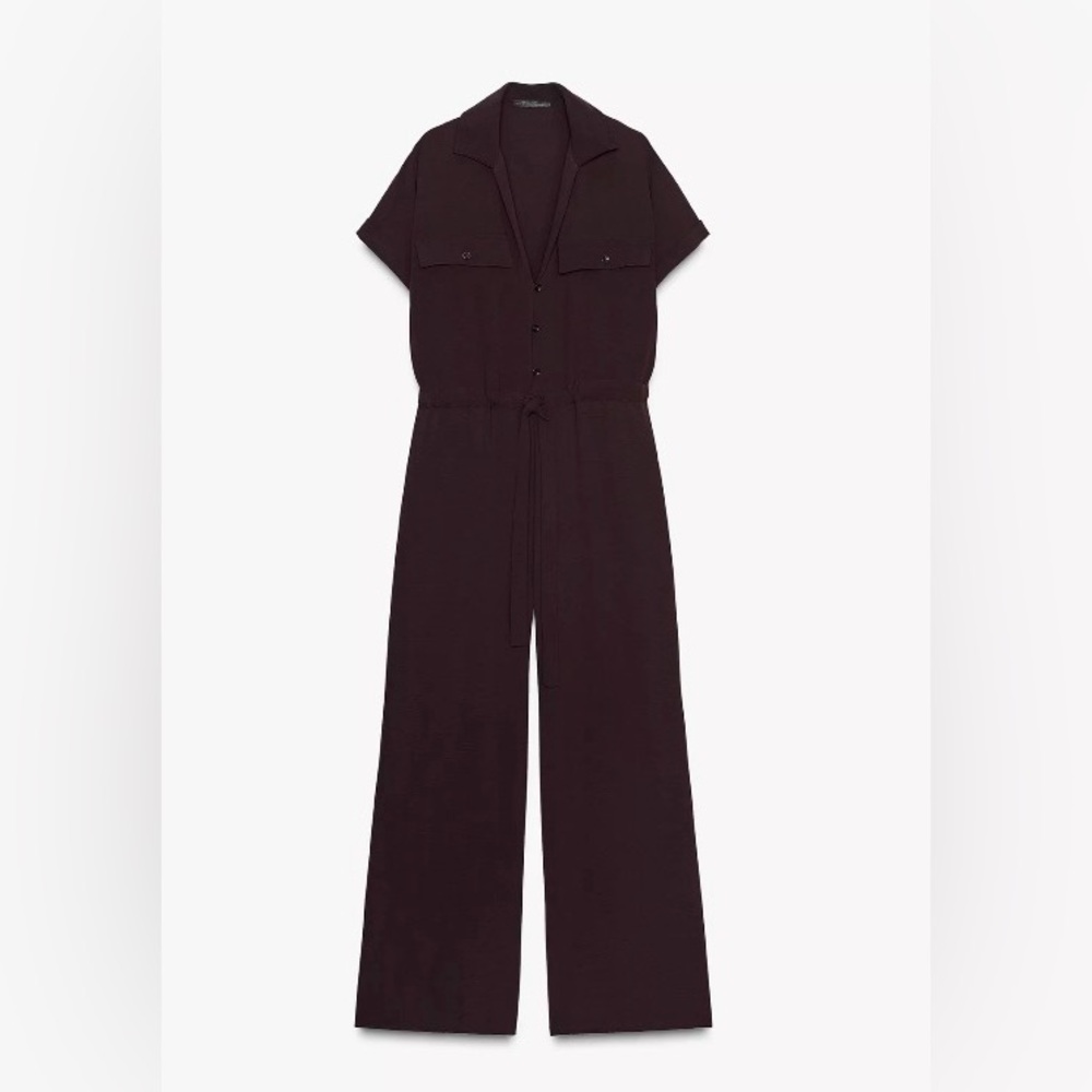 Zara NWT Chocolate Brown Jumpsuit